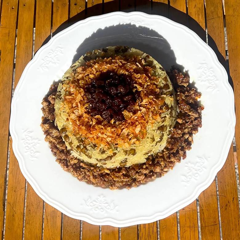 ته چین عدس پلو